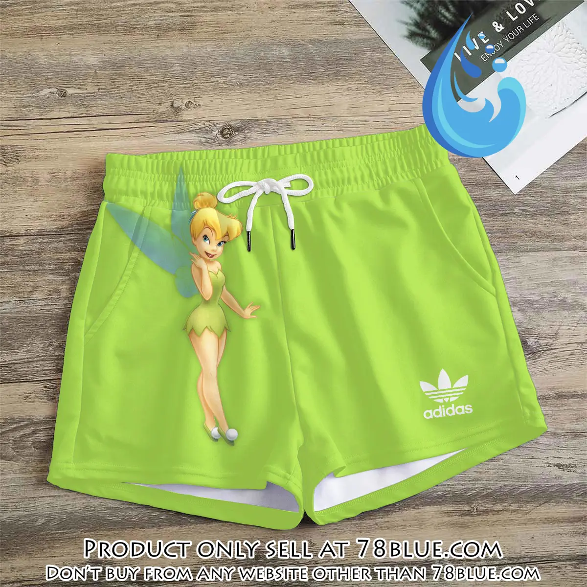 Premium tinker bell in adidas women shorts lady beach shorts wms1073 78b2049896